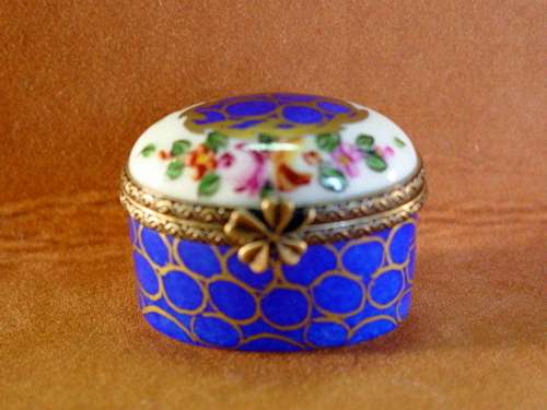 COBALT BLUE OVAL - Limoges Boxes and Figurines - Limoges Factory Co.